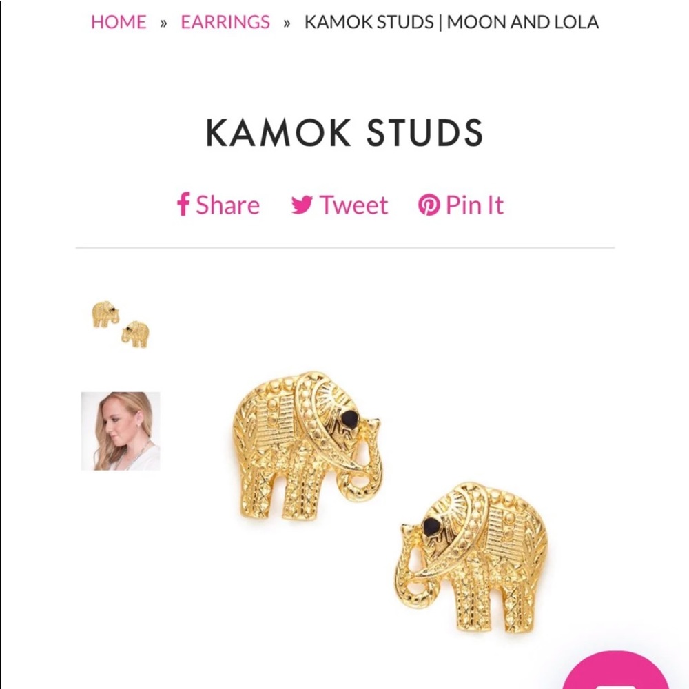 Moon & Lola elephant earrings